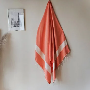 Fouta serviette de bain orange